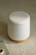 Pouf rond Ø40 cm avec rangement en sherpa Mineyster