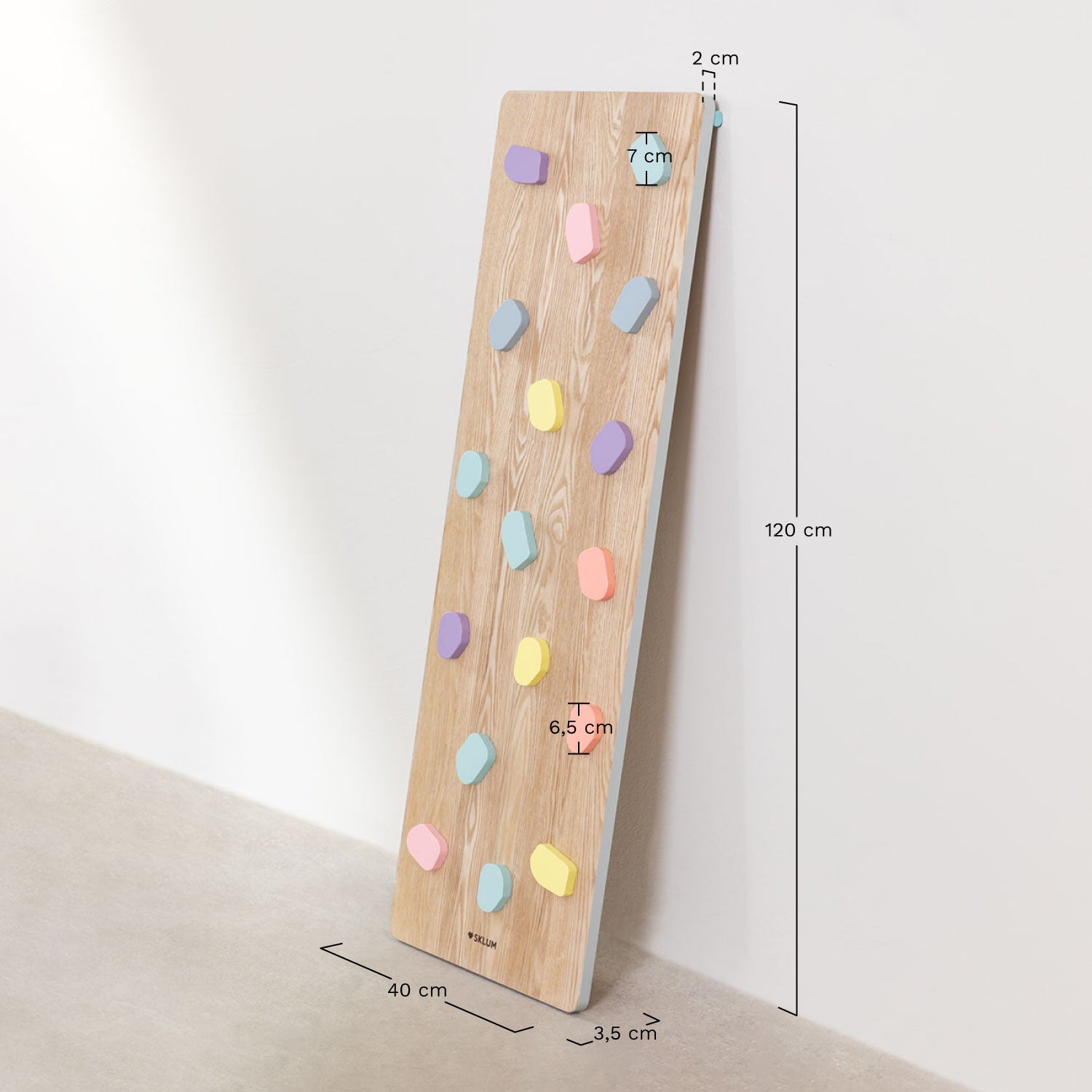 Rampe avec mur d'escalade d'apprentissage en bois Pyqer Colors Kids