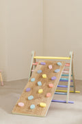 Rampe avec mur d'escalade d'apprentissage en bois Pyqer Colors Kids