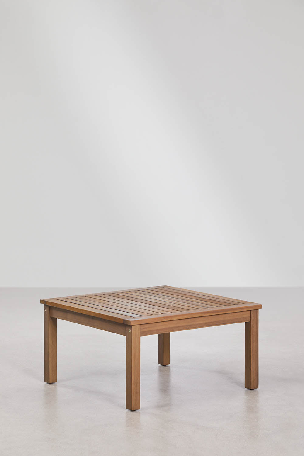 Ensemble de jardin avec canapé modulaire 3 pièces avec accoudoirs et table basse en bois d'acacia Branson