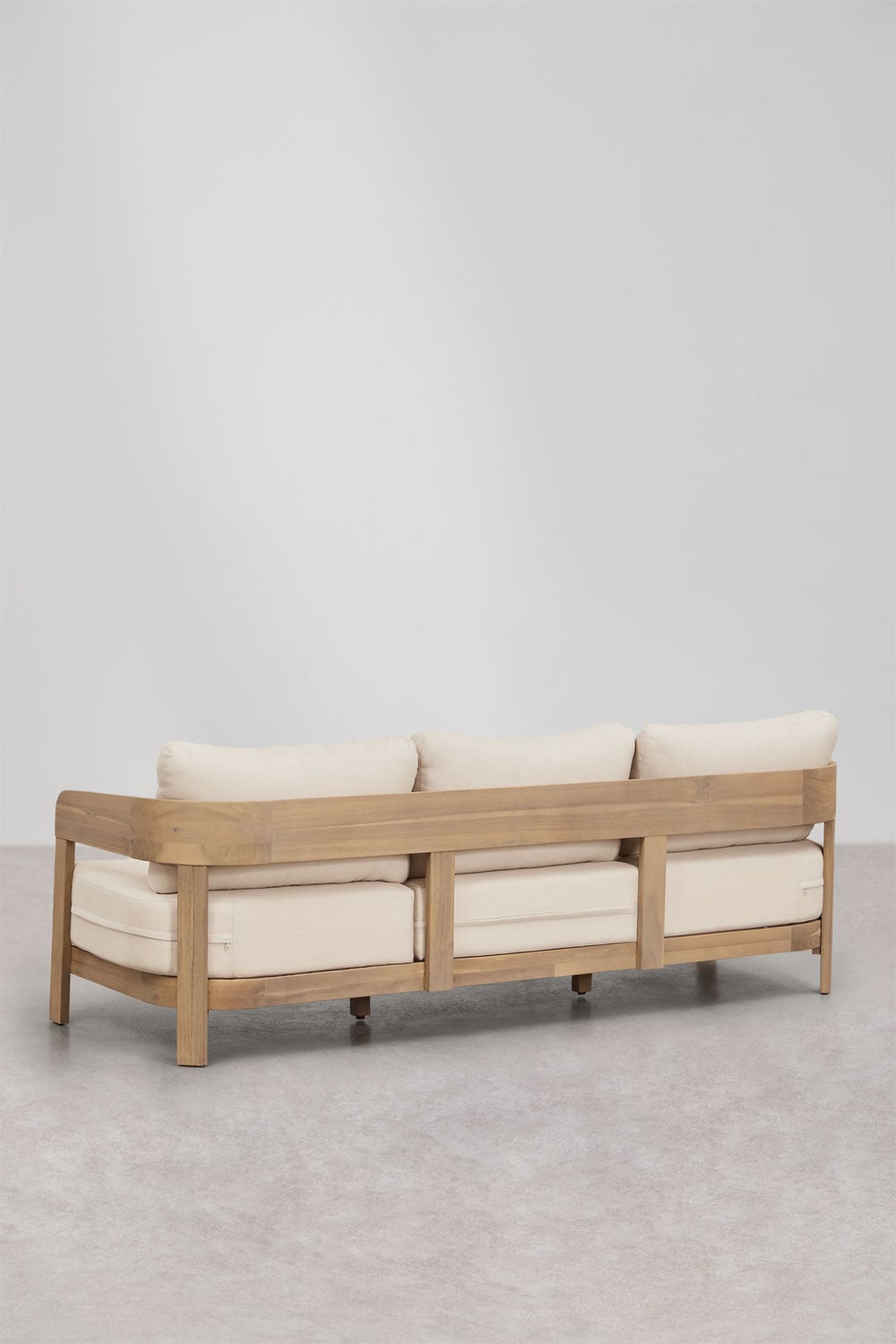 Ensemble de jardin avec canapé 3 places, 2 fauteuils et table basse en bois d'acacia Uleno