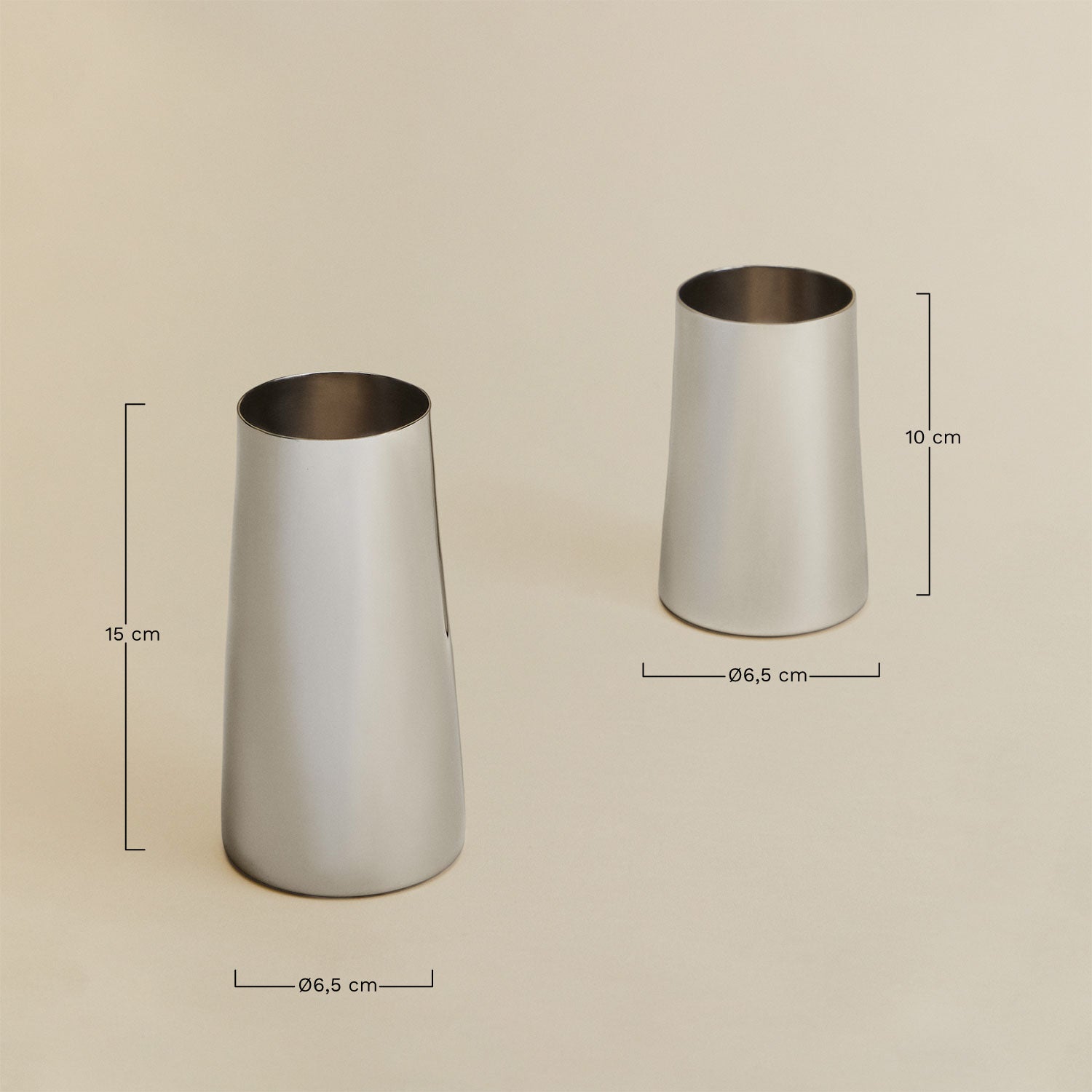 Set de 2 vases en acier inoxydable Padulin