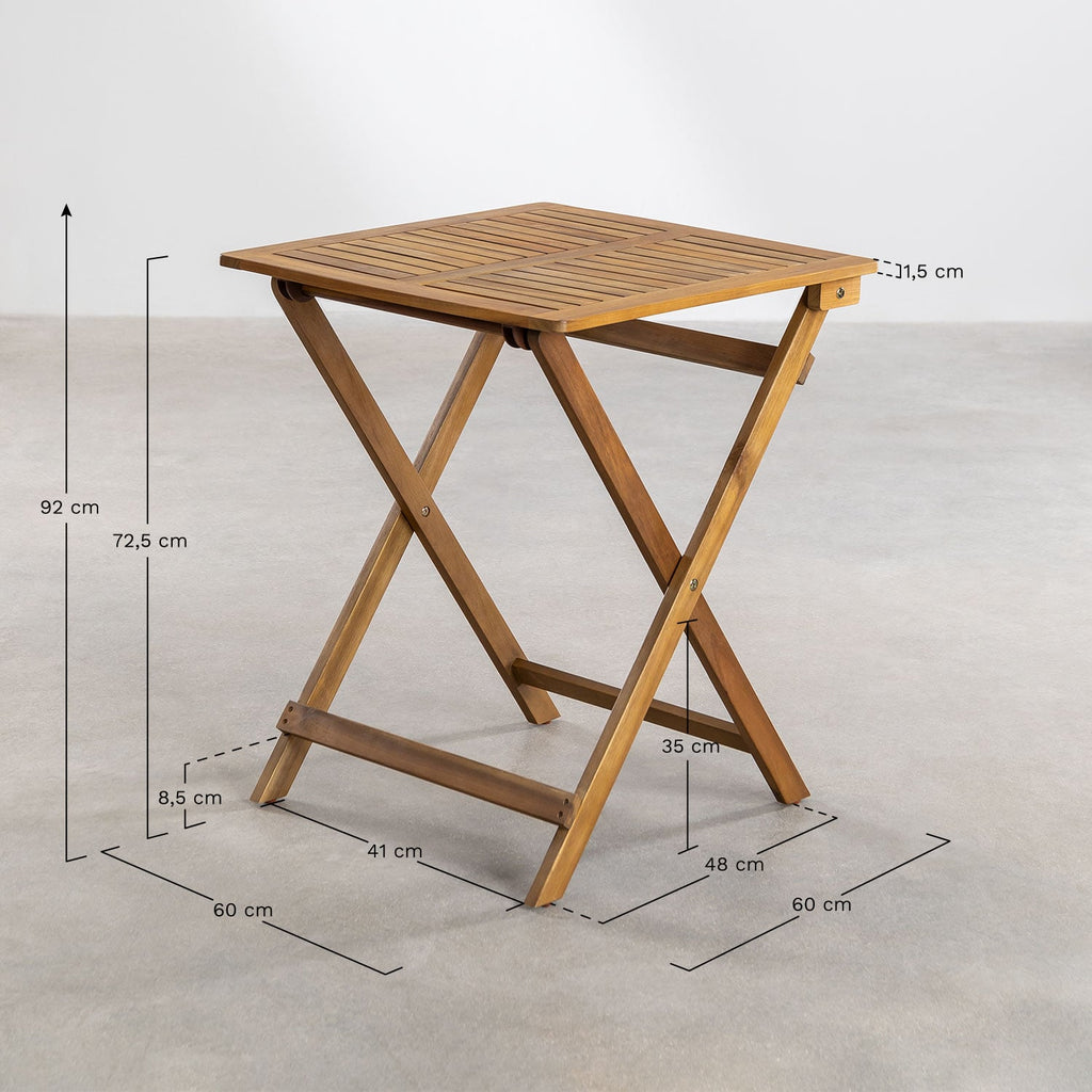 Ensemble table de jardin pliante classique Delawer et 2 chaises 