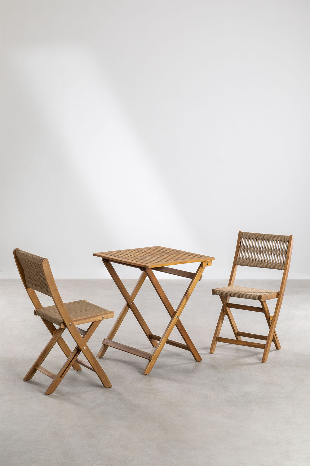 Ensemble table de jardin pliante classique Delawer et 2 chaises 