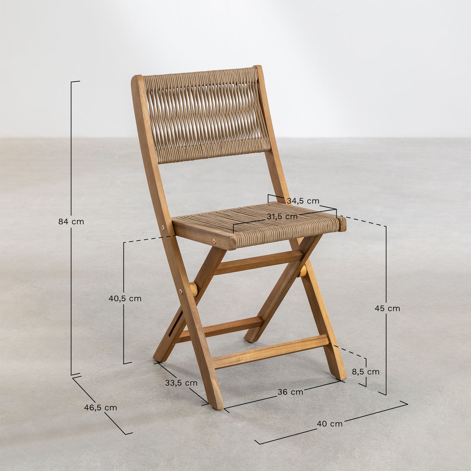 Ensemble table de jardin pliante classique Delawer et 2 chaises 