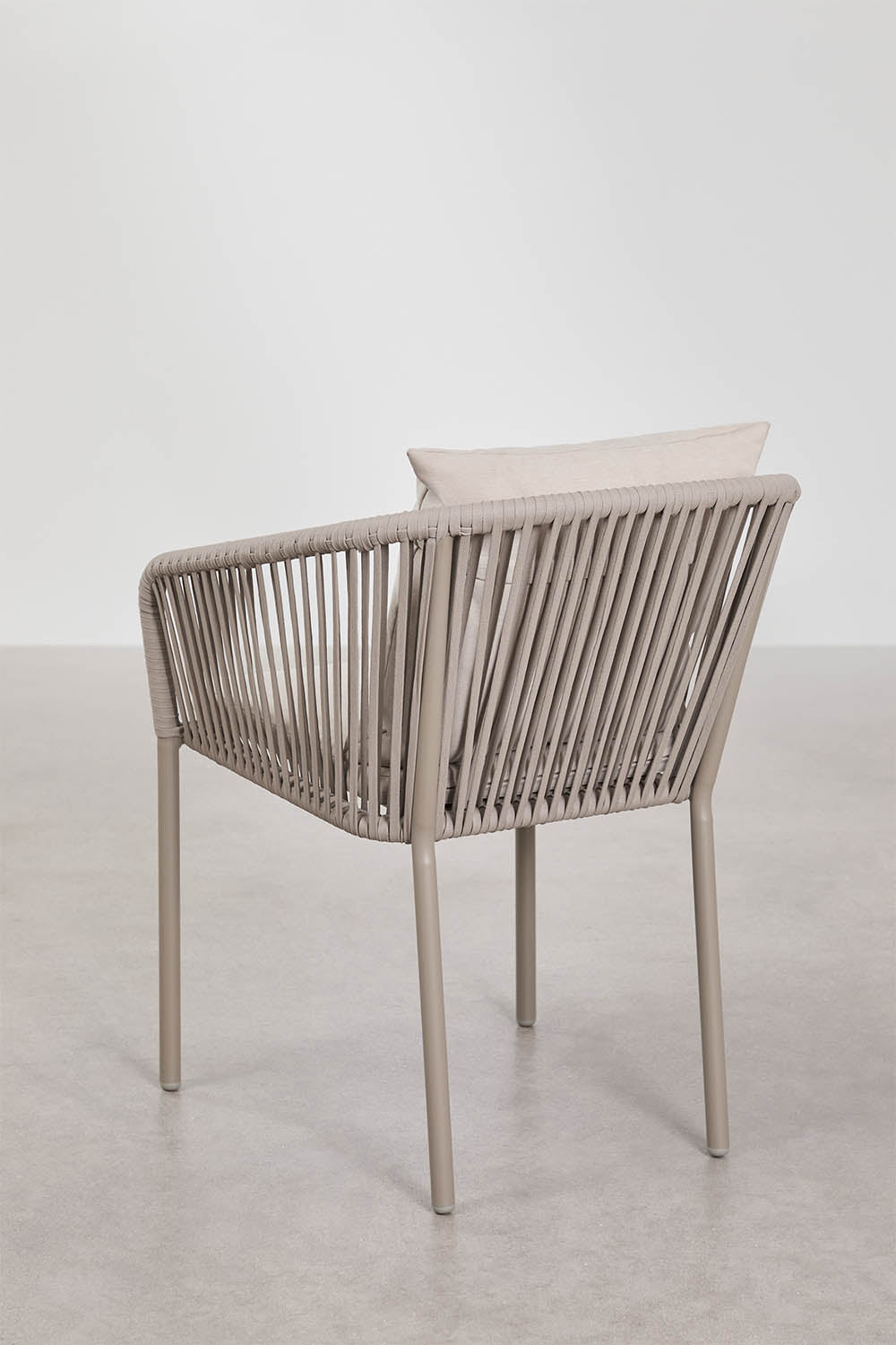 Ensemble de table rectangulaire 160x90 cm et 6 chaises de salle à manger en corde tressée Arhiza Classic