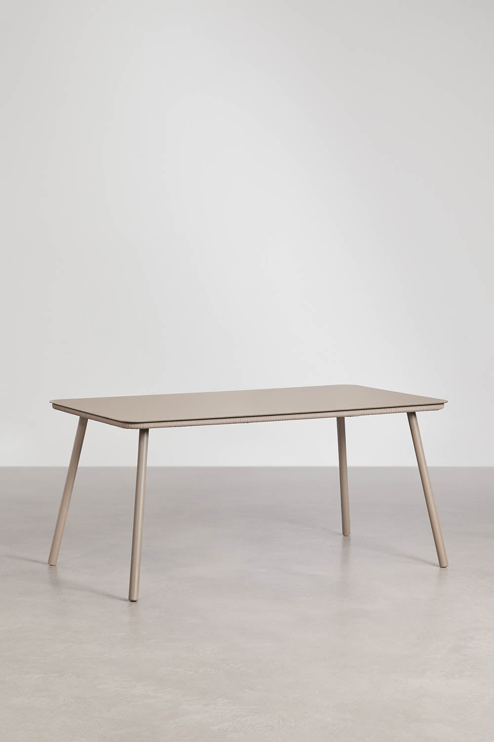 Ensemble de table rectangulaire 160x90 cm et 6 chaises de salle à manger en corde tressée Arhiza Classic