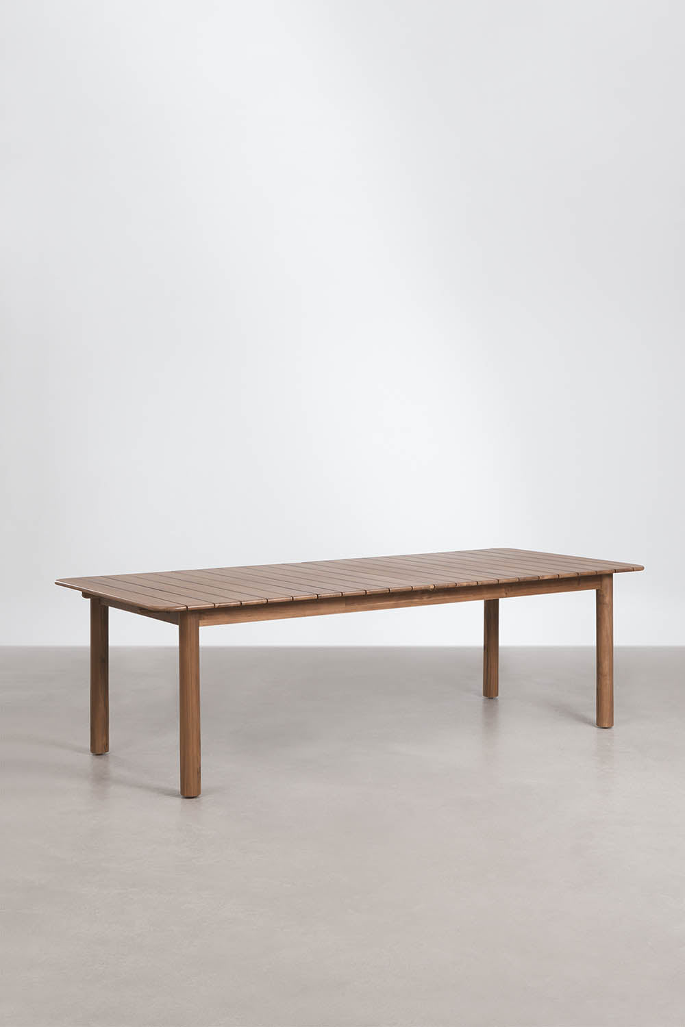 Set de table rectangulaire extensible Duala 250-310x105 cm et 14 chaises de salle à manger en bois d'acacia Nualis