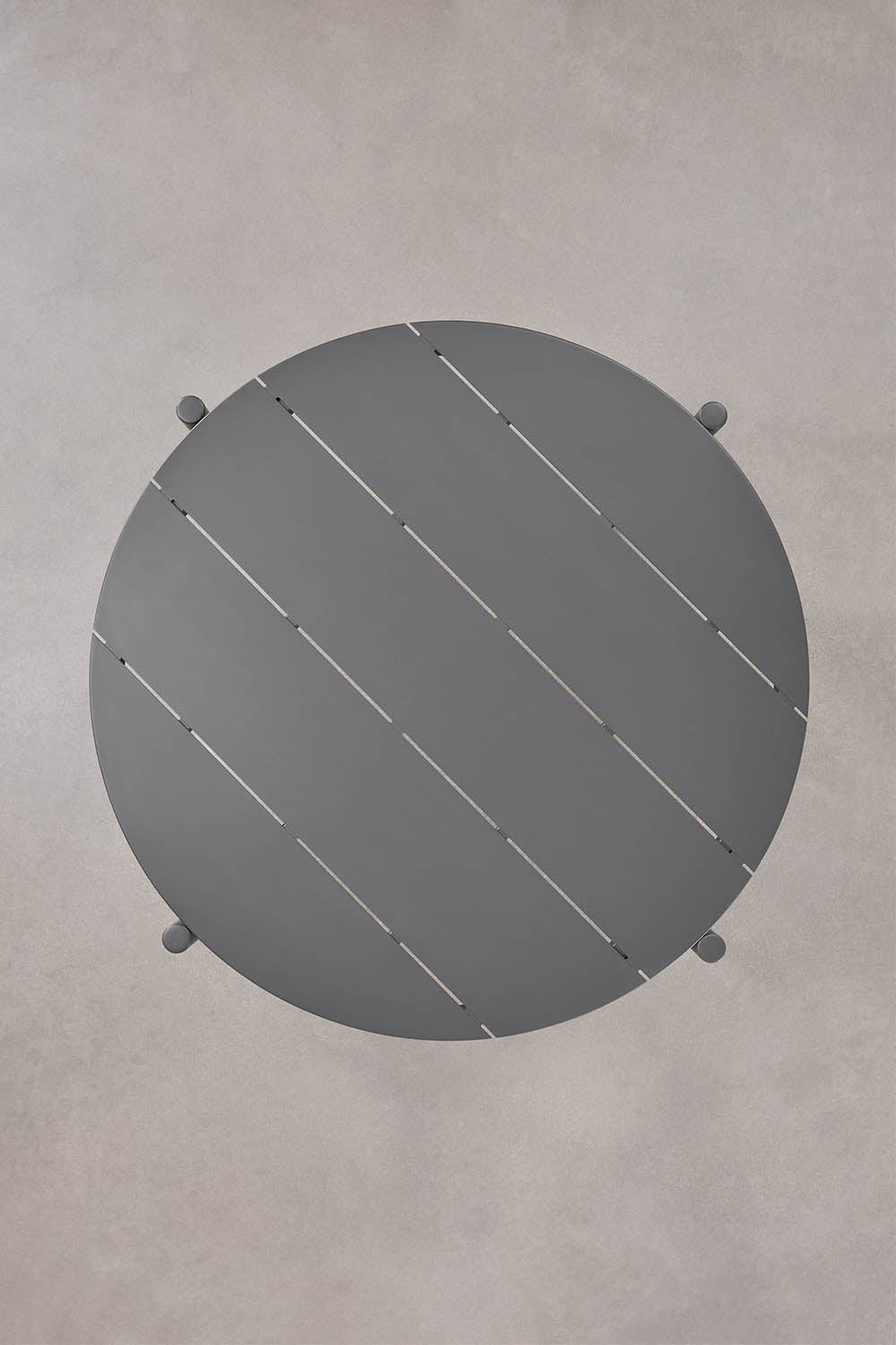 Set de table ronde Ø110 cm en aluminium Elton et 4 chaises de jardin empilables en polypropylène Graneli