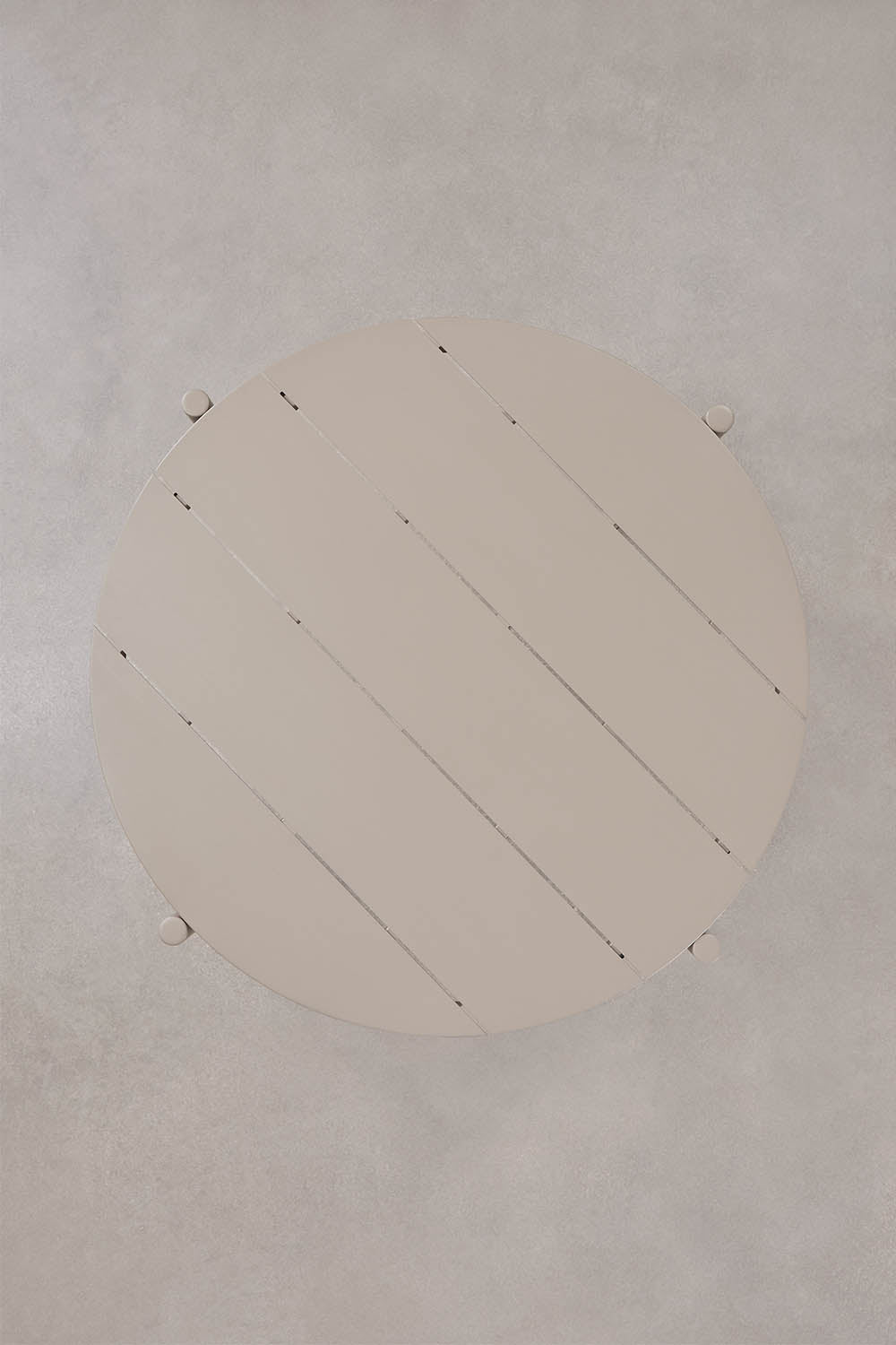 Set de table ronde Ø110 cm en aluminium Elton et 4 chaises de jardin empilables en polypropylène Ivor