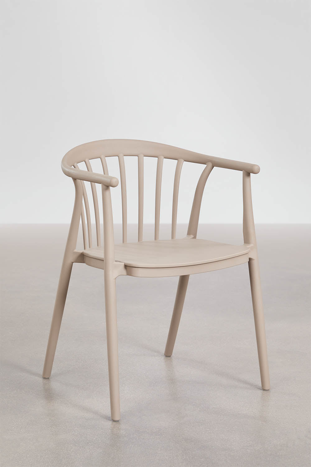 Set de table ronde Ø110 cm en aluminium Elton et 4 chaises de jardin empilables en polypropylène Ivor