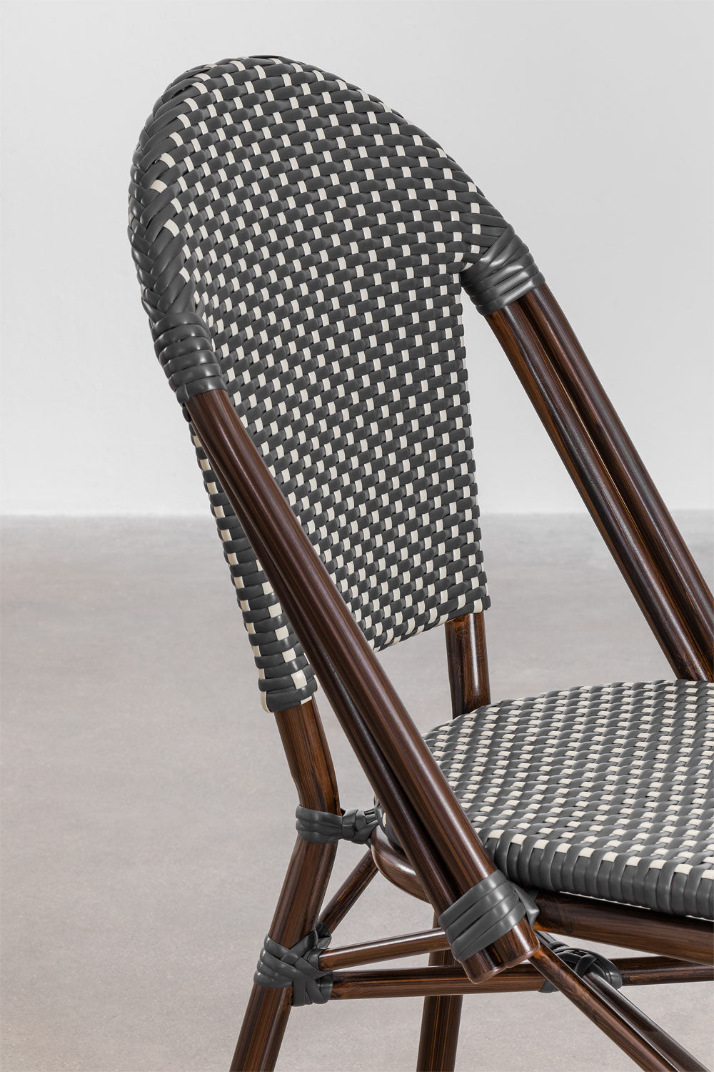 Lot de 4 chaises de jardin empilables en aluminium Brielle Bistro