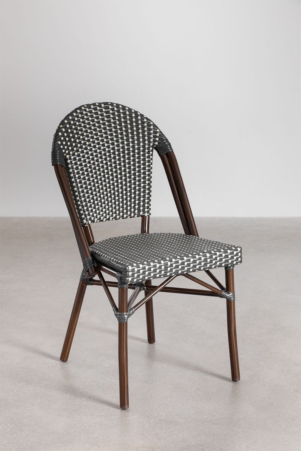Lot de 4 chaises de jardin empilables en aluminium Brielle Bistro