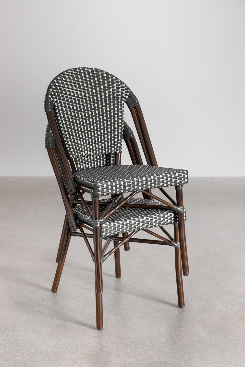 Lot de 4 chaises de jardin empilables en aluminium Brielle Bistro