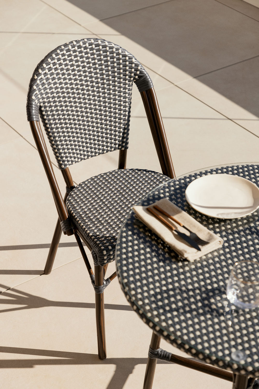 Lot de 4 chaises de jardin empilables en aluminium Brielle Bistro