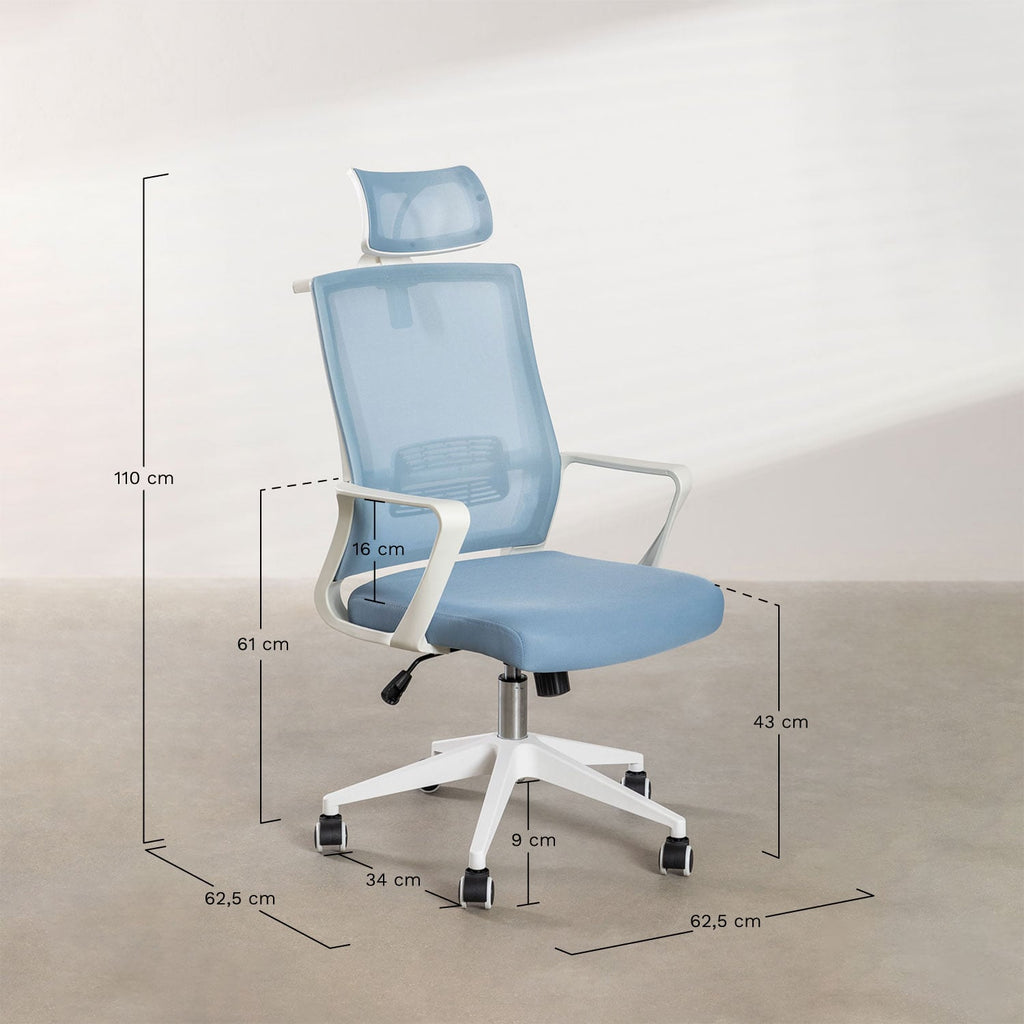 Chaise de bureau avec roulettes et accoudoirs en polypropylène Teill Colors