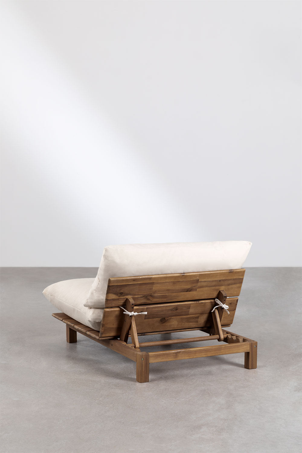 Canapé inclinable modulaire 2 pièces Brina en bois d'acacia