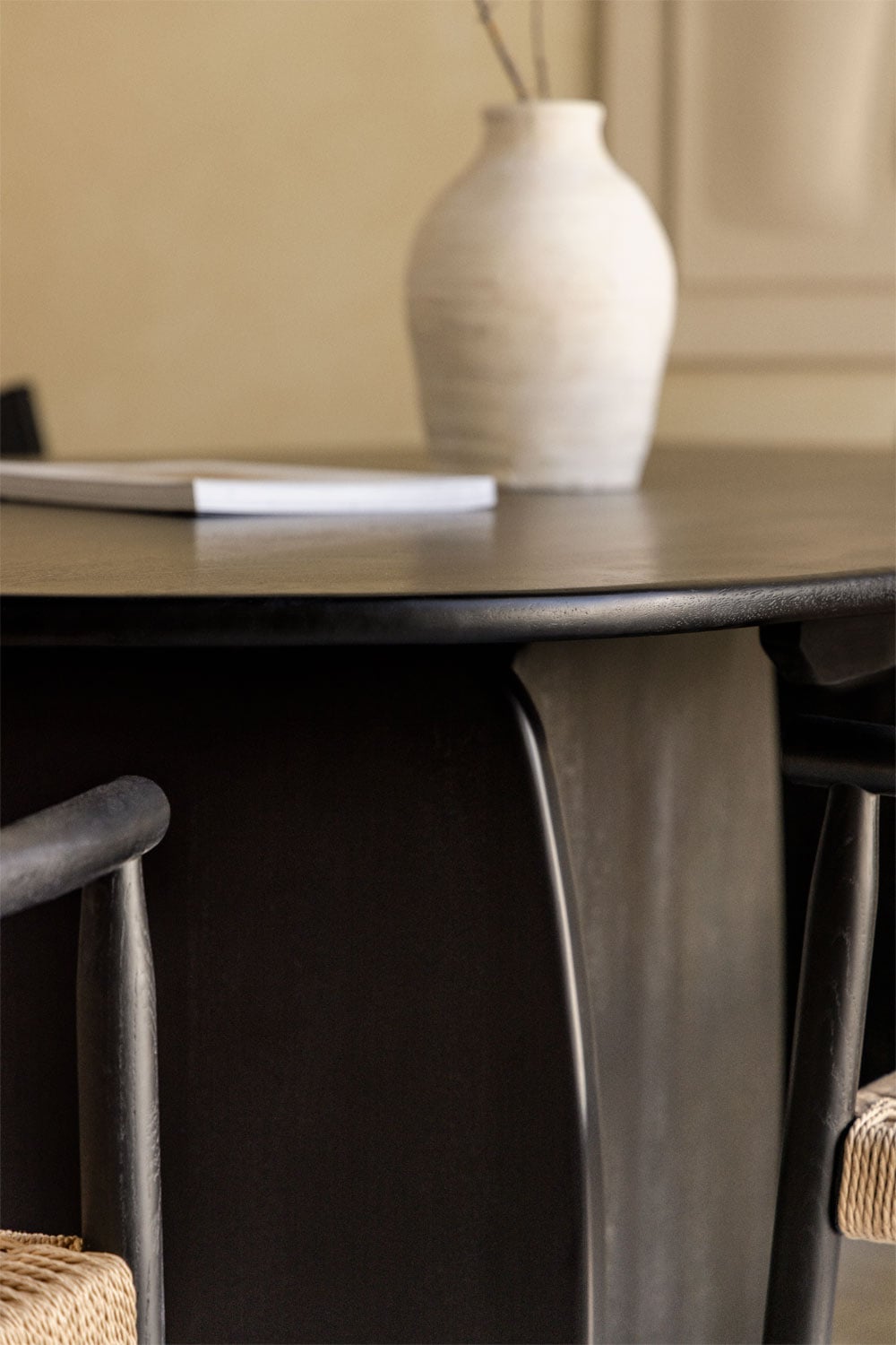 Table à manger ovale 260x120 cm en bois de manguier Agathe