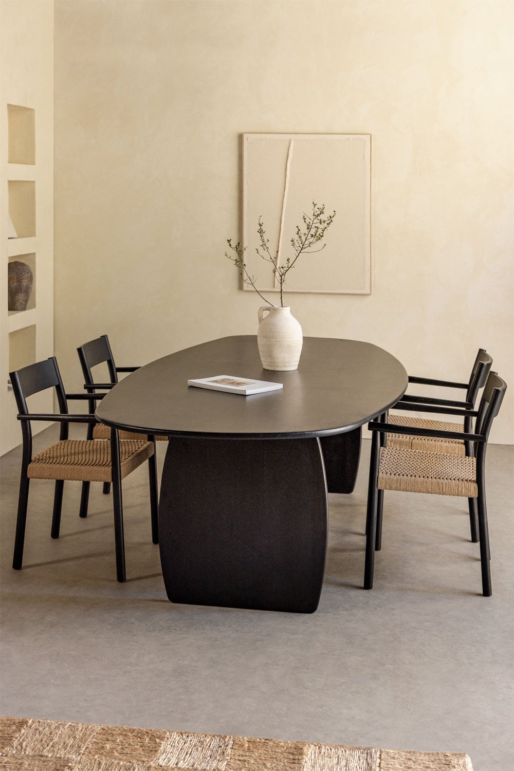 Table à manger ovale 260x120 cm en bois de manguier Agathe
