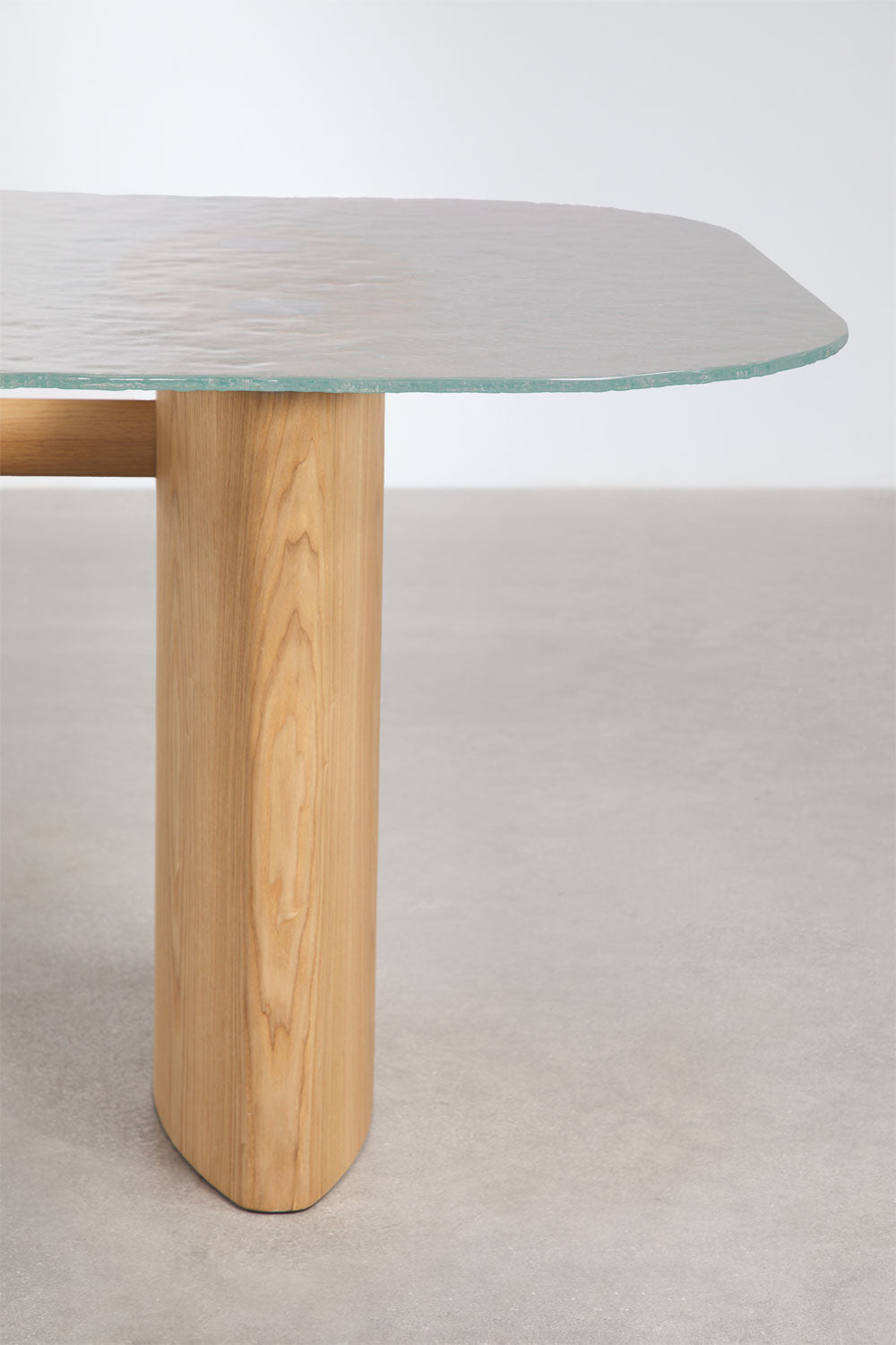 Table à manger rectangulaire 260x110 cm en verre trempé et MDF Zarvi