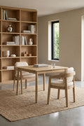 Table à manger extensible 100-160x100 cm en bois d'acacia Karvia