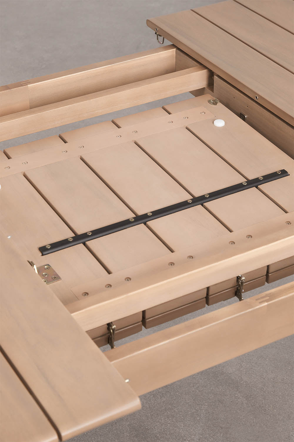 Table à manger rectangulaire extensible 250-310x105 cm en bois d'acacia Duala
