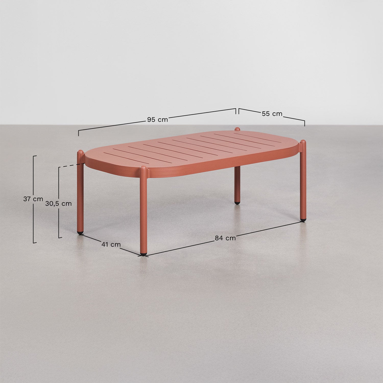 Table basse rectangulaire de jardin 95x55 cm en aluminium Duroli