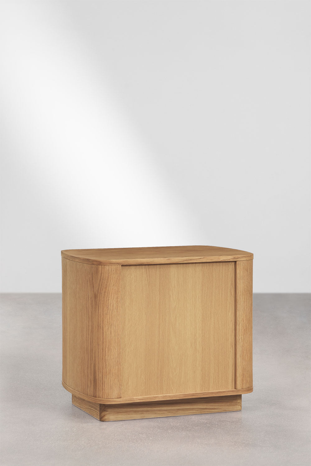 Table de chevet 55x40 cm en MDF et verre trempé Walia