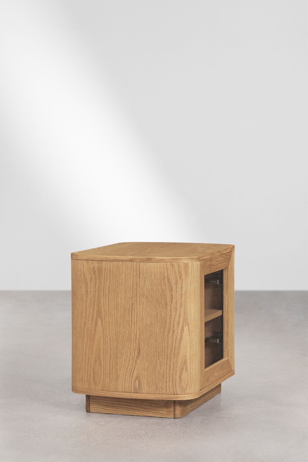 Table de chevet 55x40 cm en MDF et verre trempé Walia