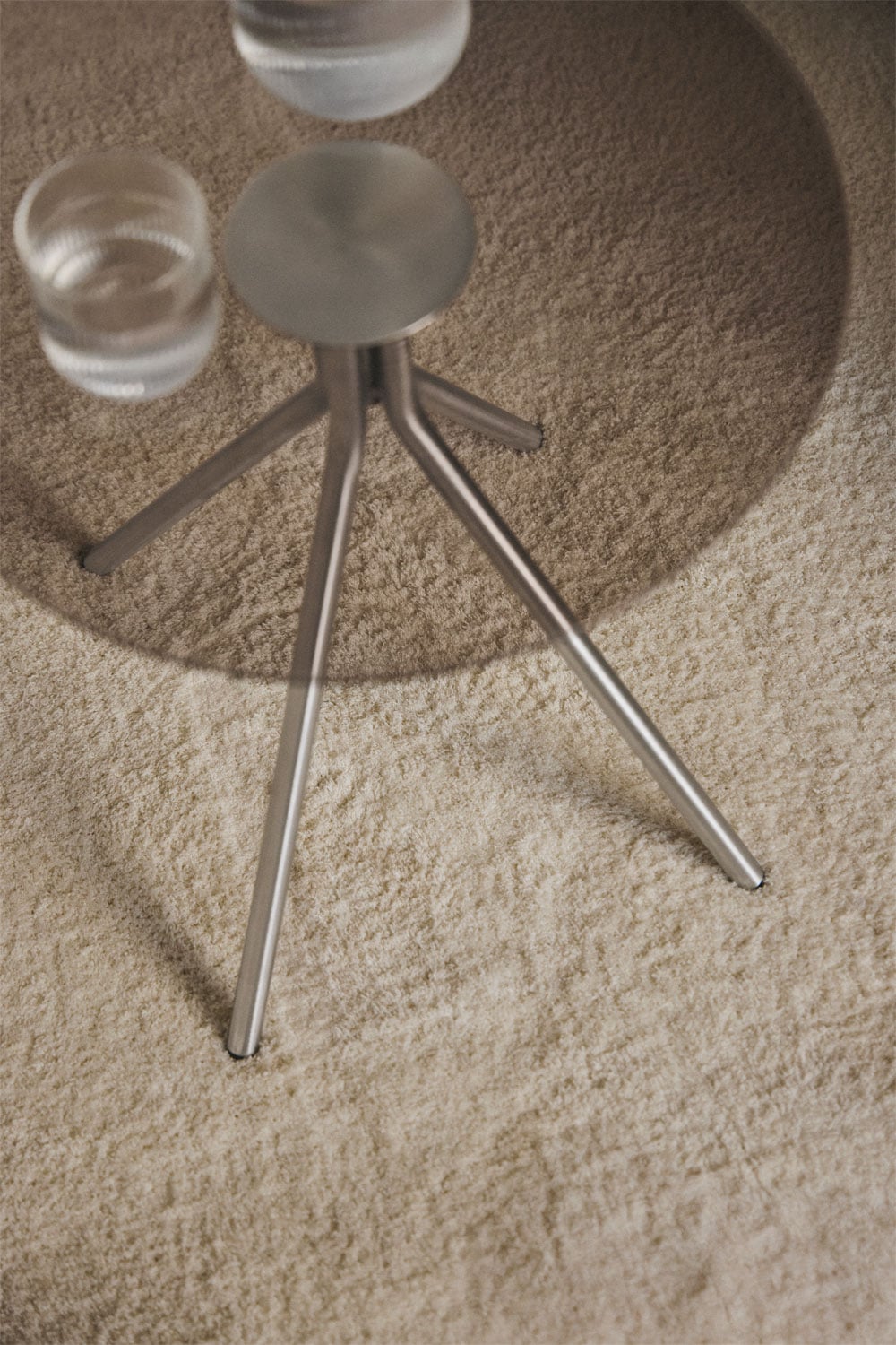 Table de chevet en acier inoxydable et verre trempé Itsoro