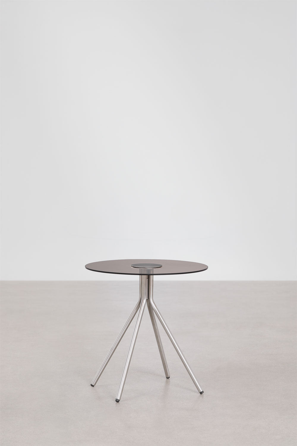Table de chevet en acier inoxydable et verre trempé Itsoro
