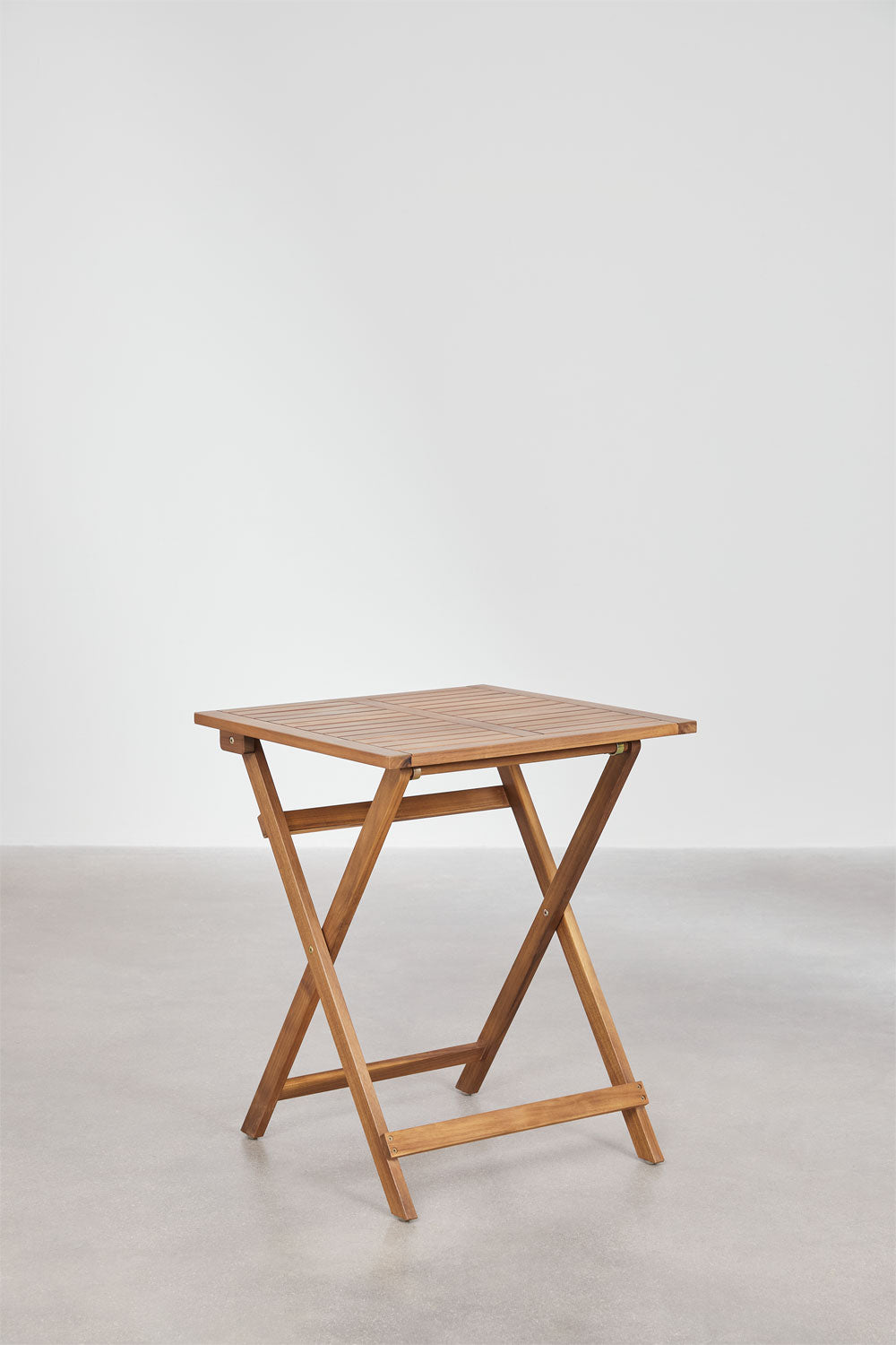 Table de jardin carrée 60x60 cm pliable en bois d'acacia Delawer