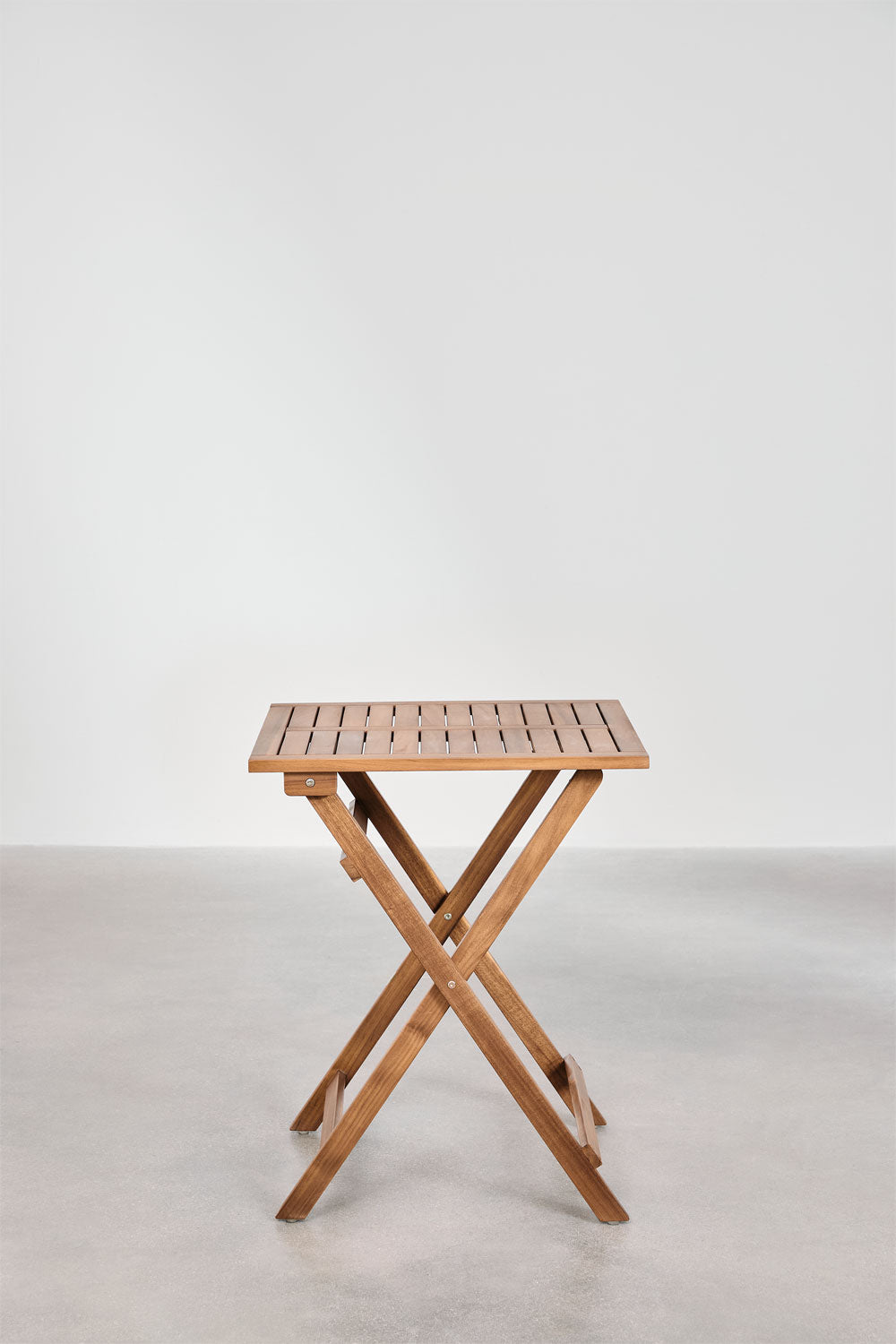 Table de jardin carrée 60x60 cm pliable en bois d'acacia Delawer
