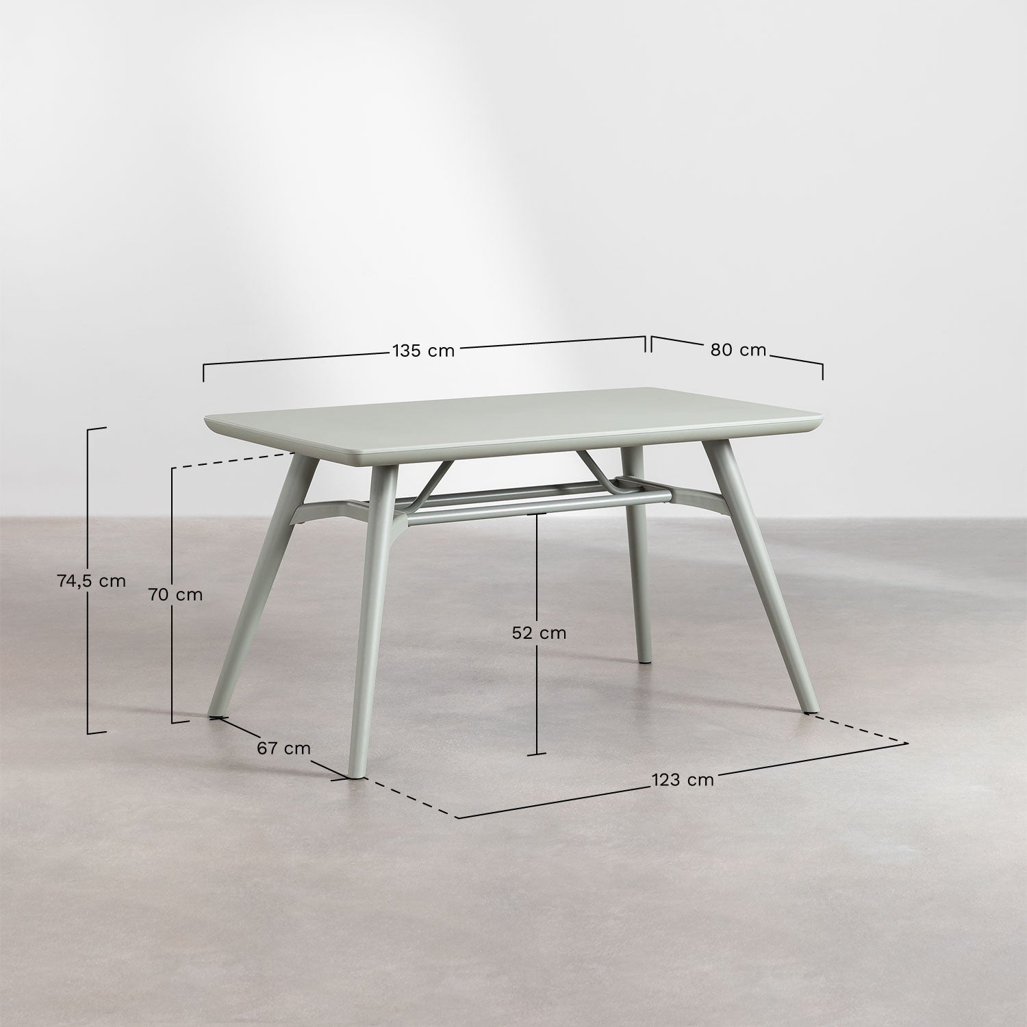 Table de jardin rectangulaire 135x80 cm en polypropylène Scand