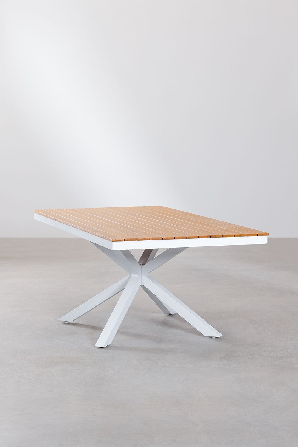 Table de jardin rectangulaire 180x100 cm en bois d'eucalyptus et aluminium Archer