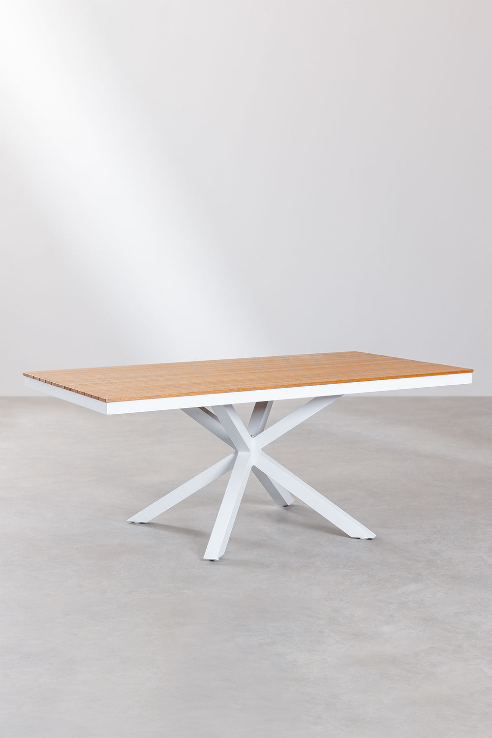 Table de jardin rectangulaire 180x100 cm en bois d'eucalyptus et aluminium Archer