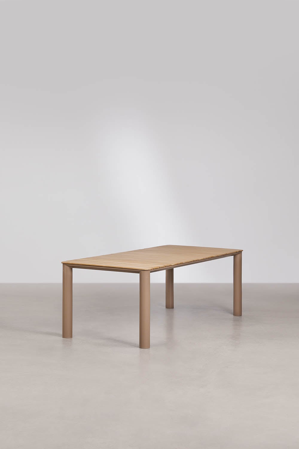 Table de jardin rectangulaire en aluminium et bois de teck Sirka