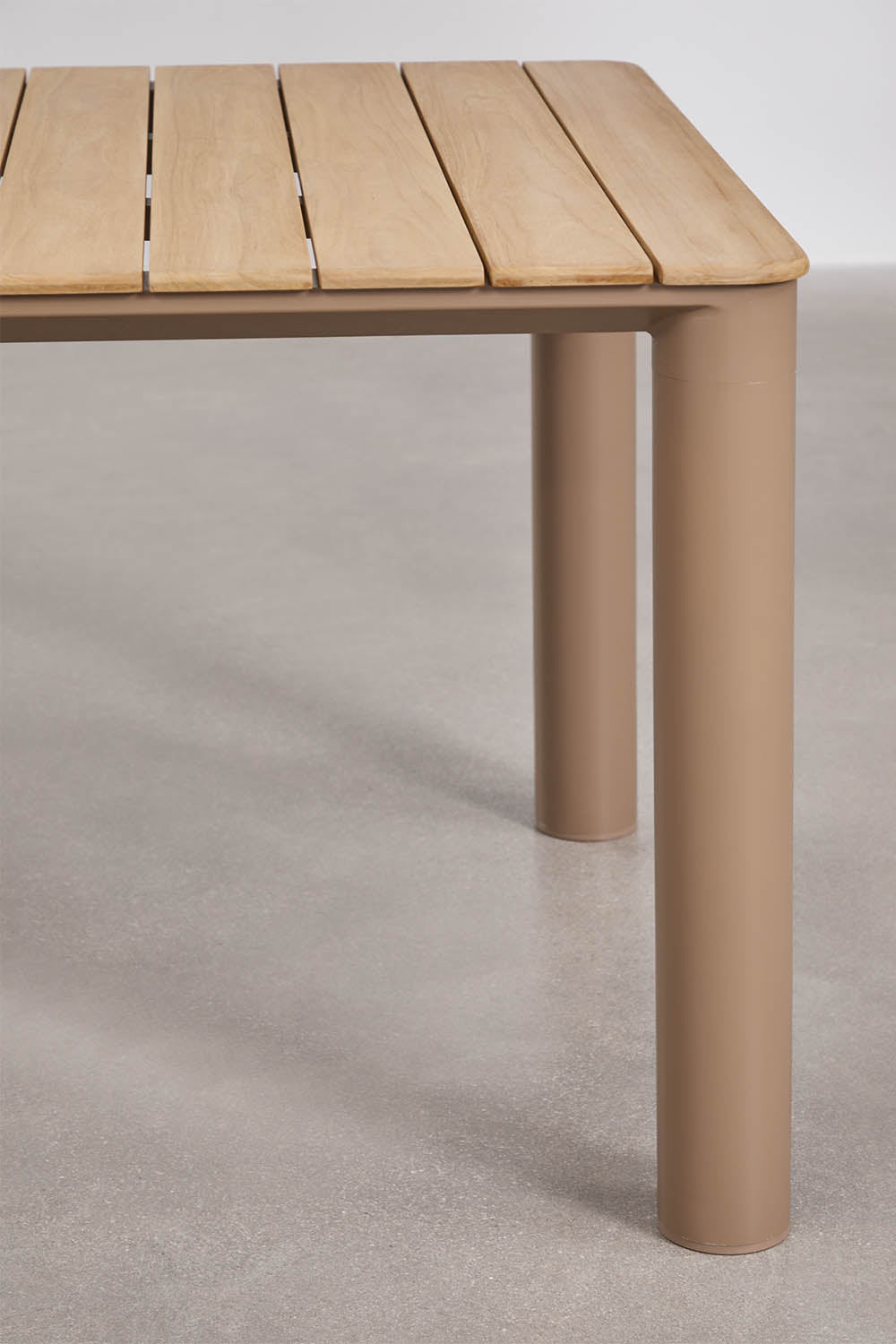 Table de jardin rectangulaire en aluminium et bois de teck Sirka