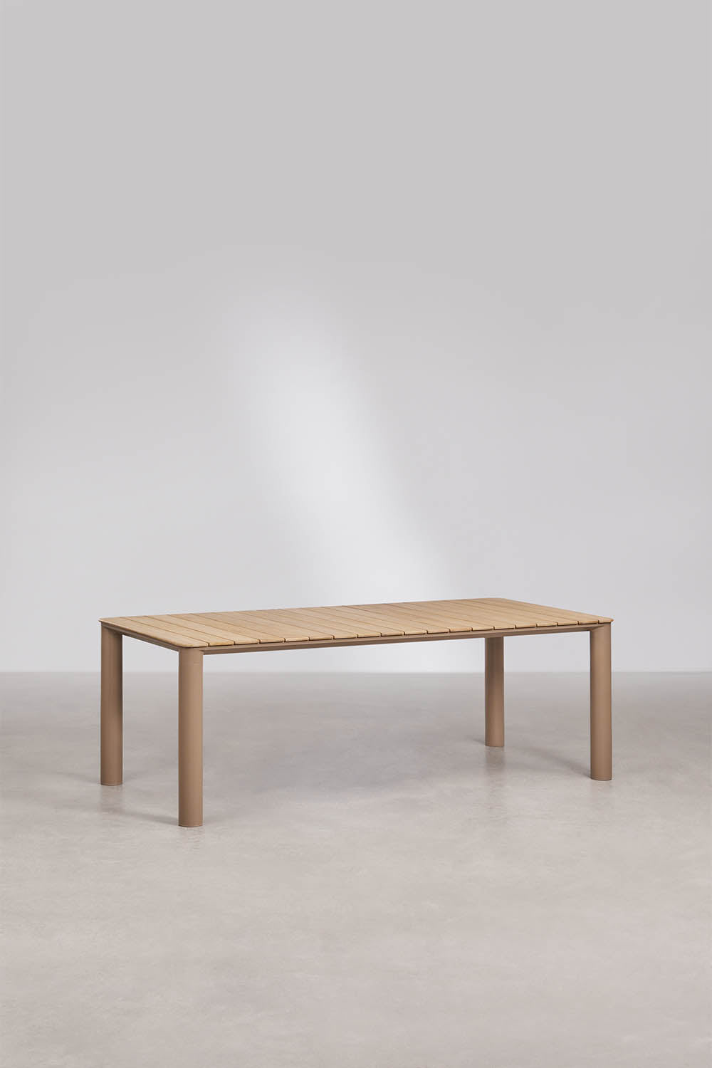 Table de jardin rectangulaire en aluminium et bois de teck Sirka