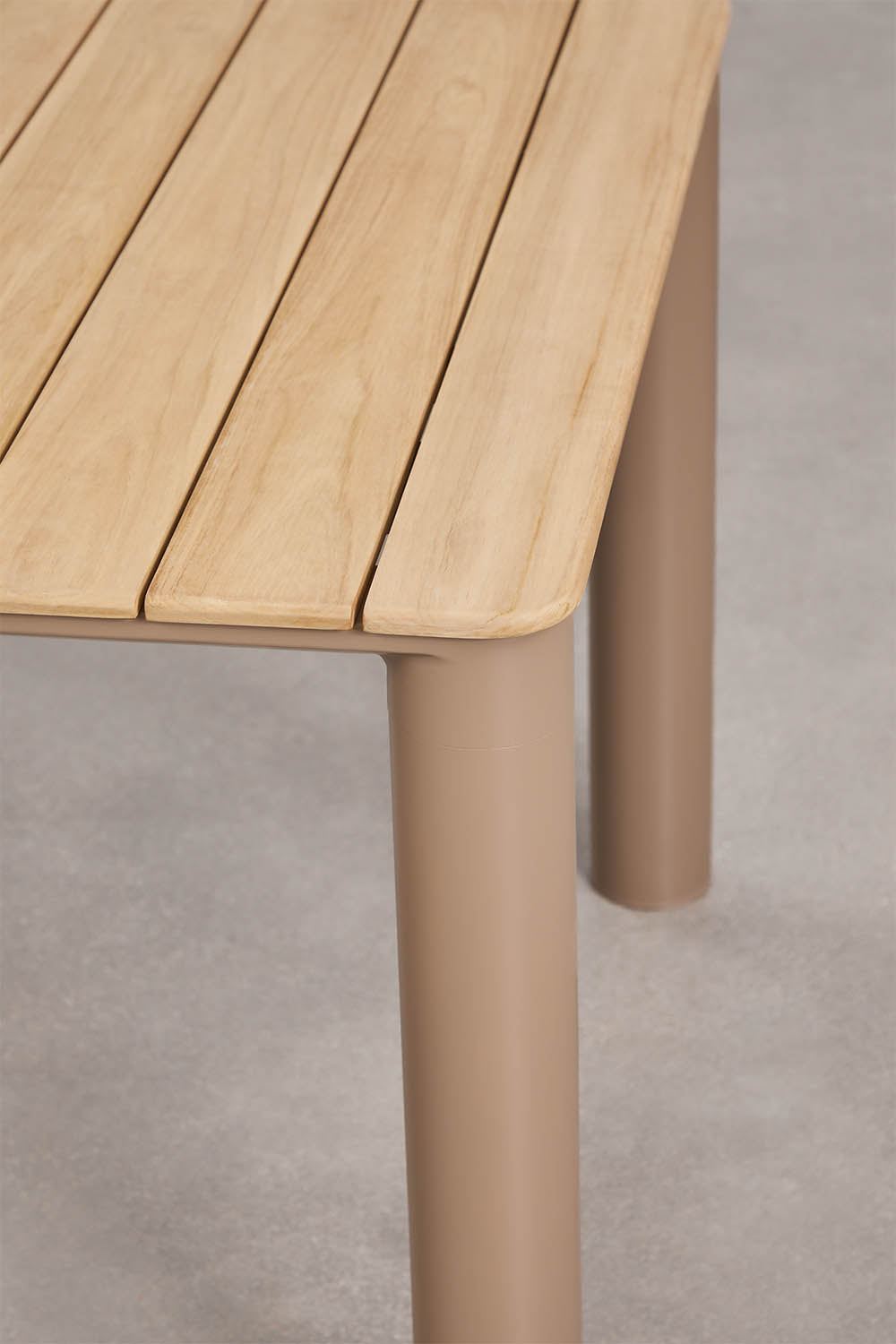Table de jardin rectangulaire en aluminium et bois de teck Sirka