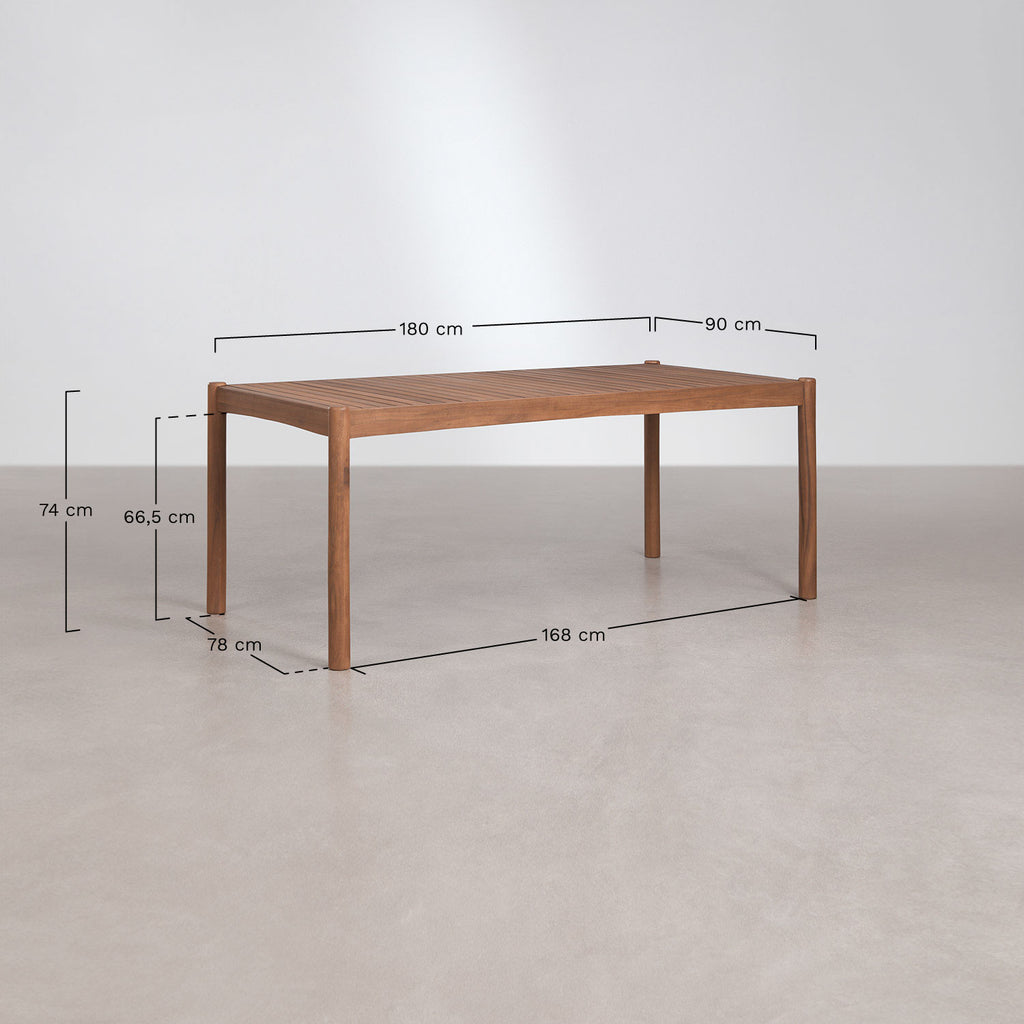 Table de jardin rectangulaire en bois d'acacia Karvia