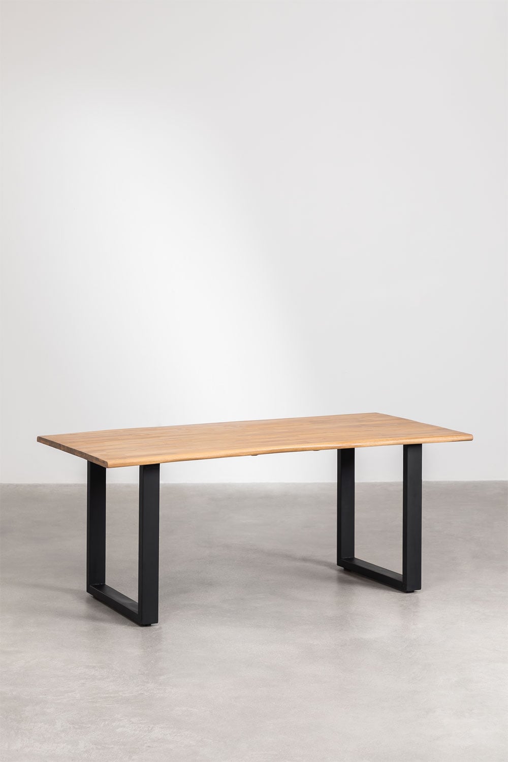 Table de jardin rectangulaire 180x90 cm en bois d'acacia et acier Maupi