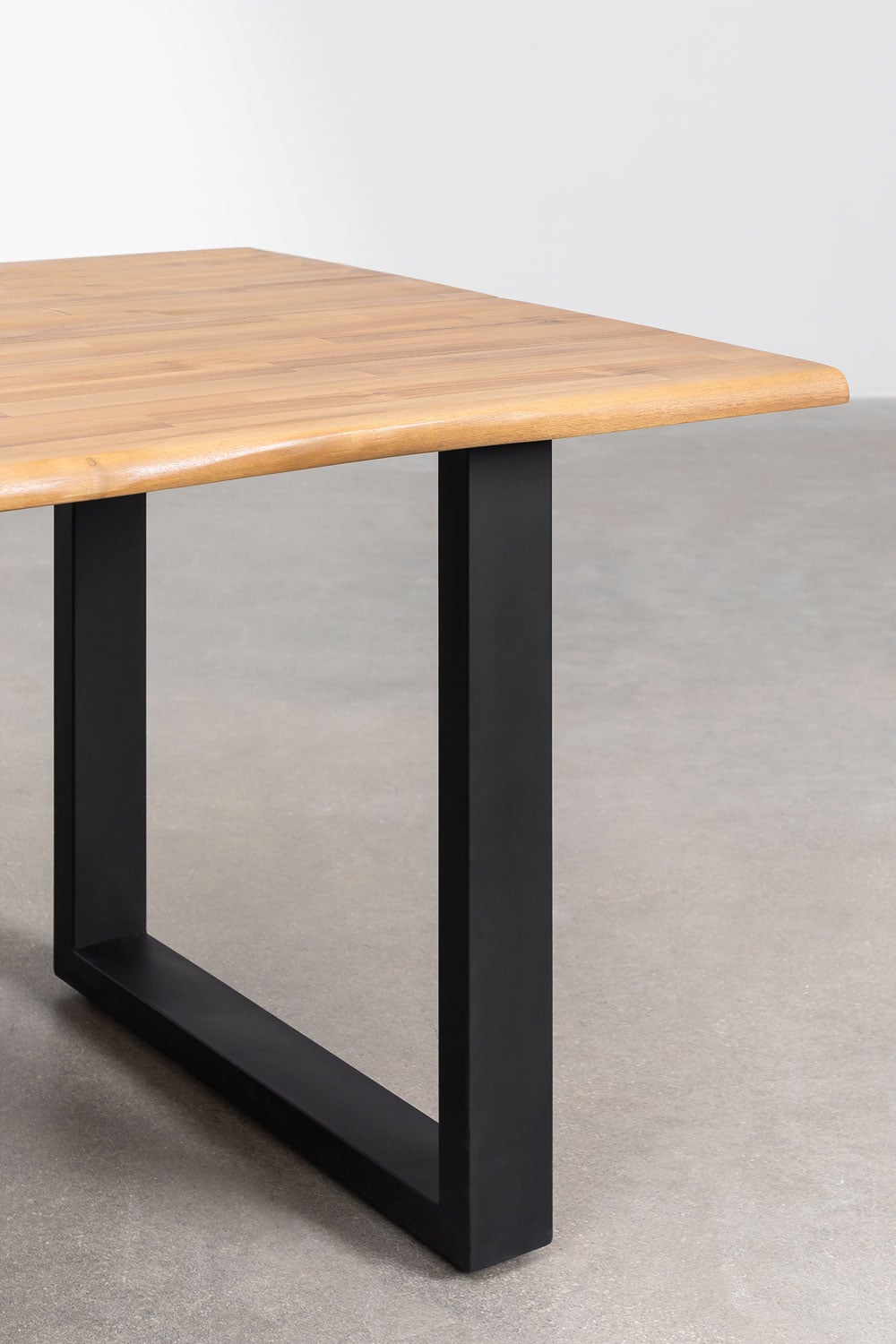 Table de jardin rectangulaire 180x90 cm en bois d'acacia et acier Maupi