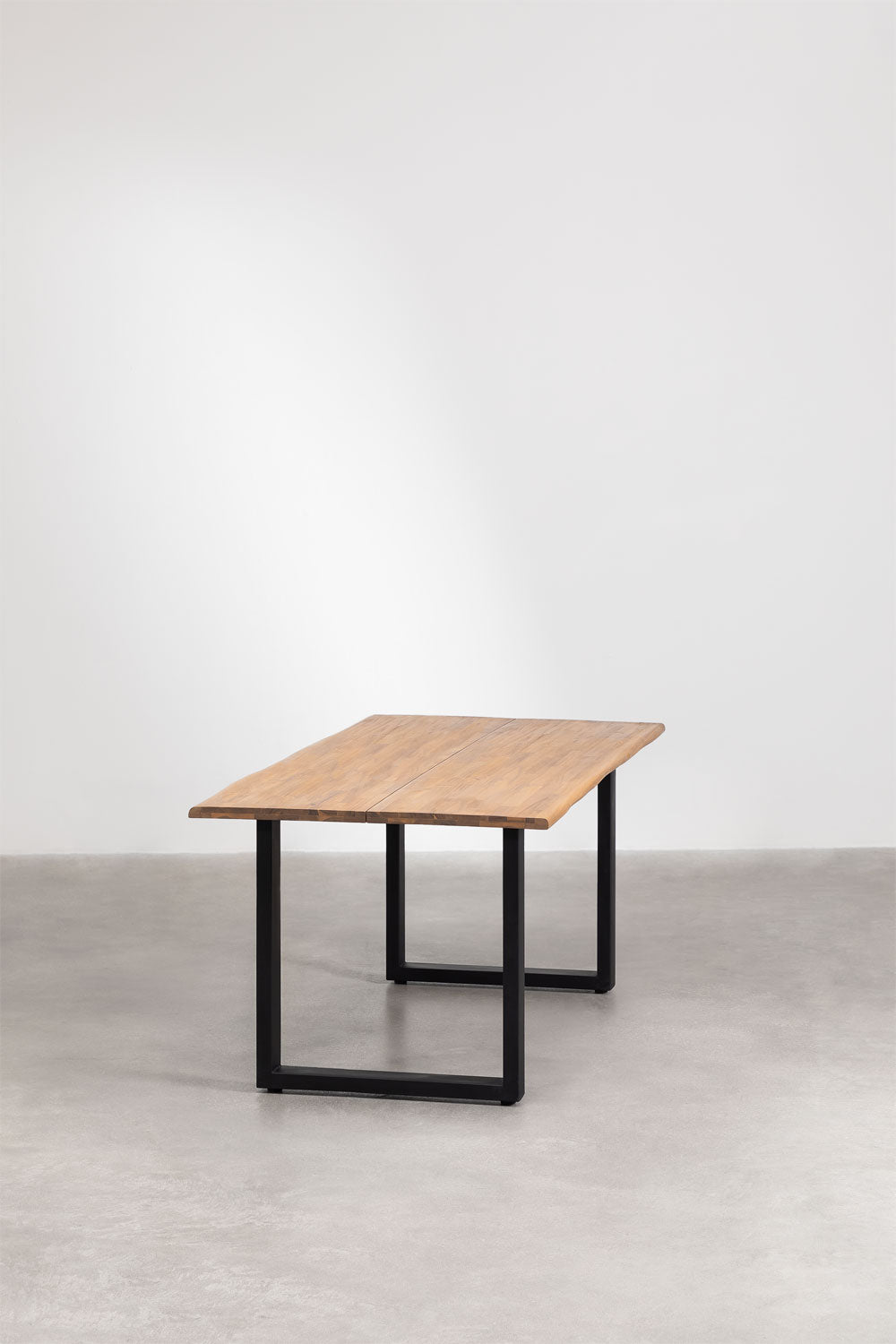 Table de jardin rectangulaire 180x90 cm en bois d'acacia et acier Maupi