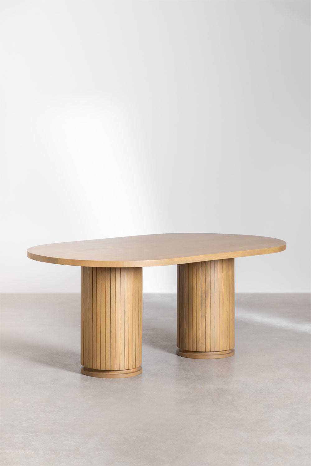 Table à manger ovale en bois de manguier Analis