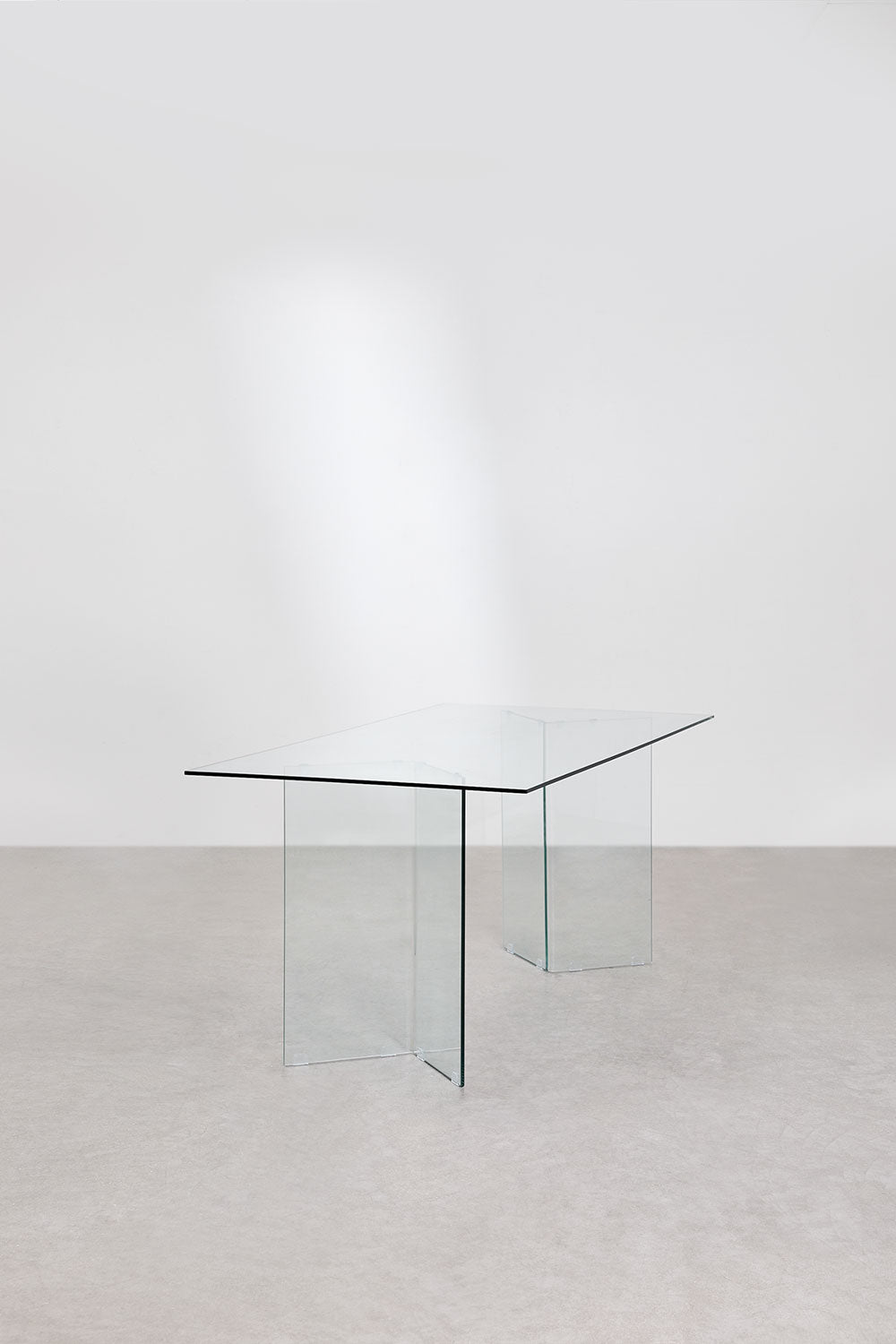 Table à manger rectangulaire 180x90 cm en verre trempé Purio