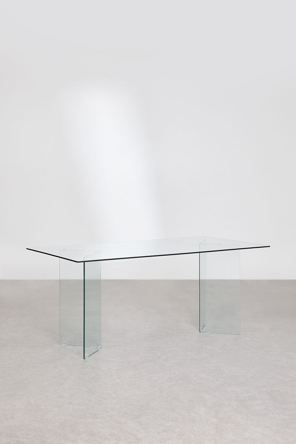 Table à manger rectangulaire 180x90 cm en verre trempé Purio