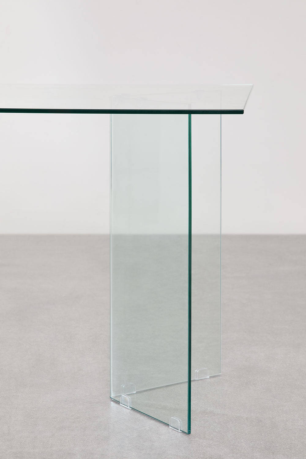 Table à manger rectangulaire 180x90 cm en verre trempé Purio