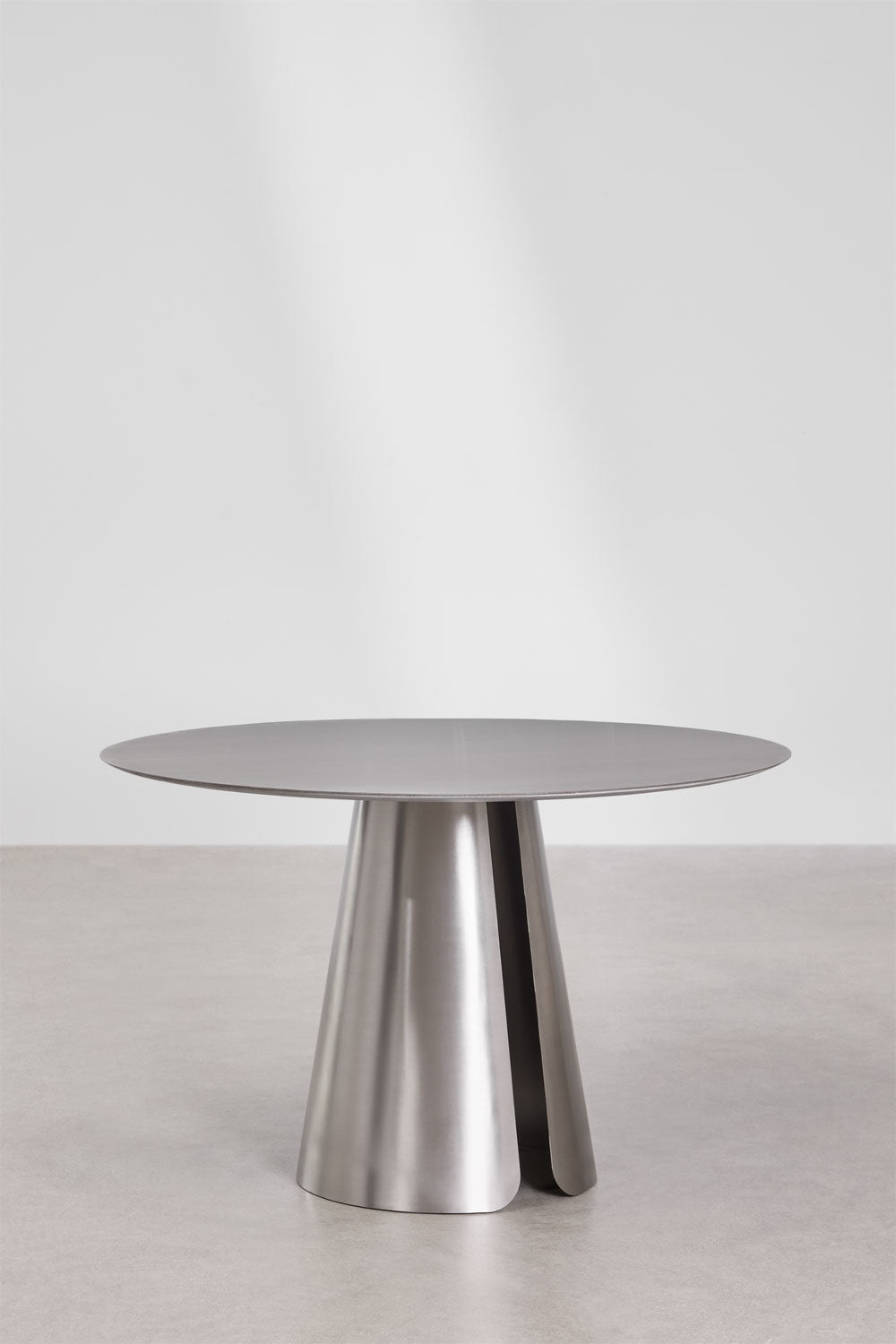 Table de salle à manger ronde Ø120 cm en acier inoxydable Baelor