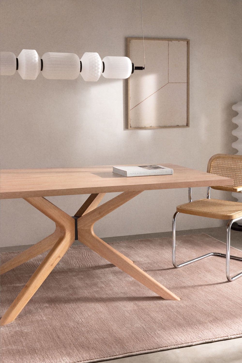 Table à manger rectangulaire 180x90 cm en bois Arnaiz